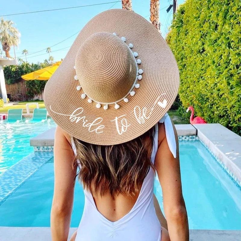 bride-to-be pom floppy hat - basil boutique