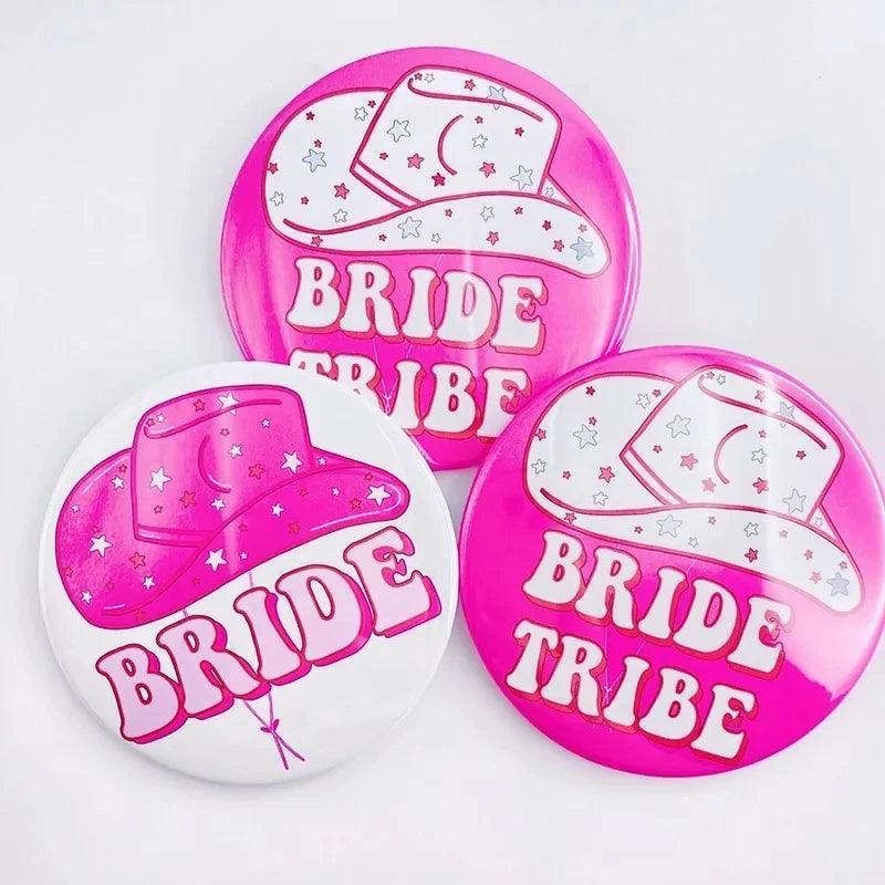 bride tribe cowgirl pins - basil boutique