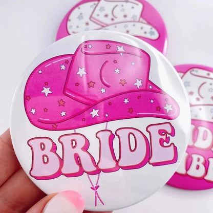 bride tribe cowgirl pins - basil boutique