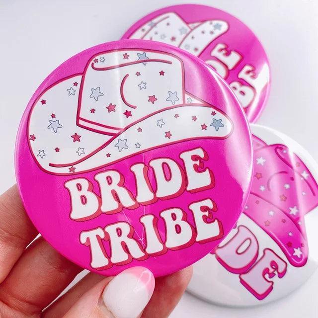 bride tribe cowgirl pins - basil boutique