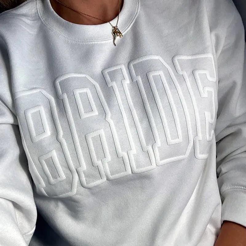 bride bubble print crew sweatshirt - basil boutique