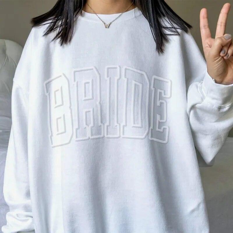 bride bubble print crew sweatshirt - basil boutique