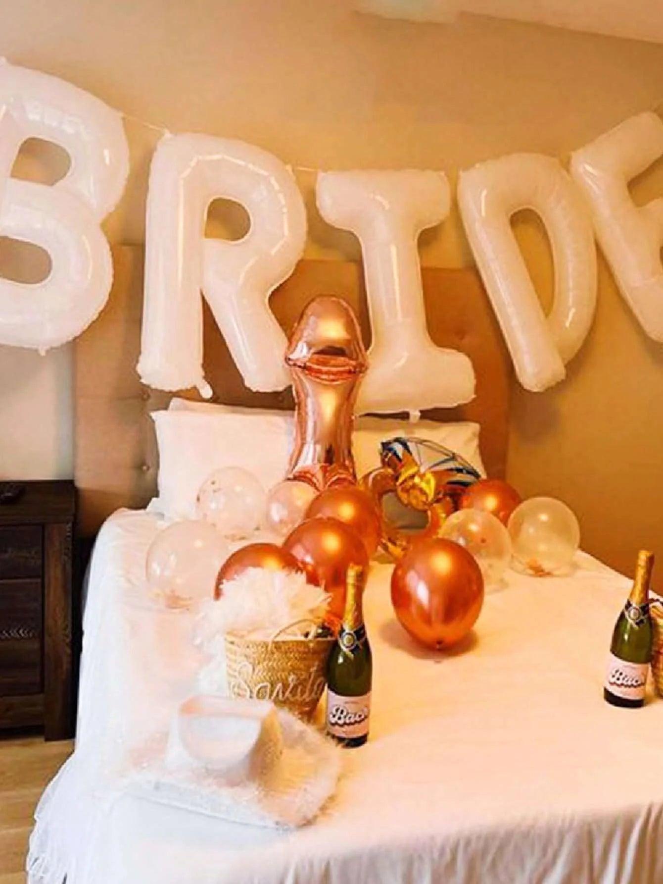 bride white letter balloons - basil boutique