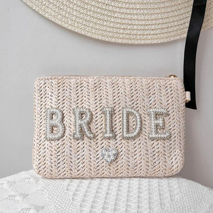 bride woven clutch - basil boutique