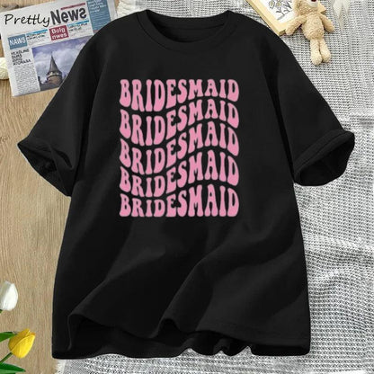 bridesmaid pink retro t-shirt - basil boutique