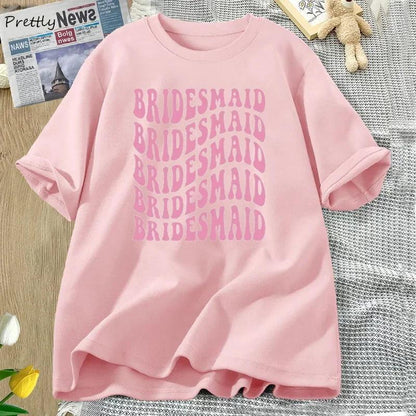 bridesmaid pink retro t-shirt - basil boutique