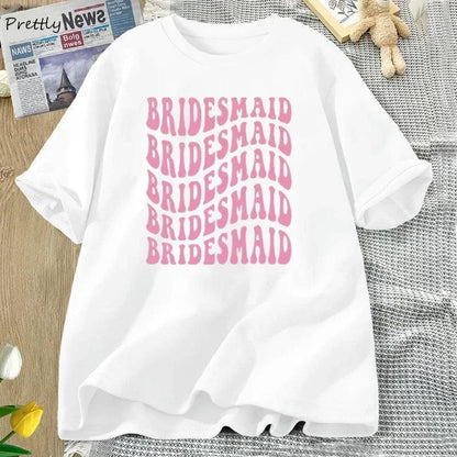 bridesmaid pink retro t-shirt - basil boutique