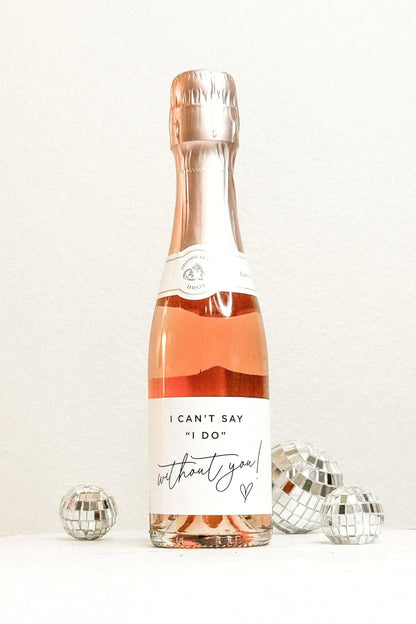 bridesmaid proposal champagne labels - basil boutique