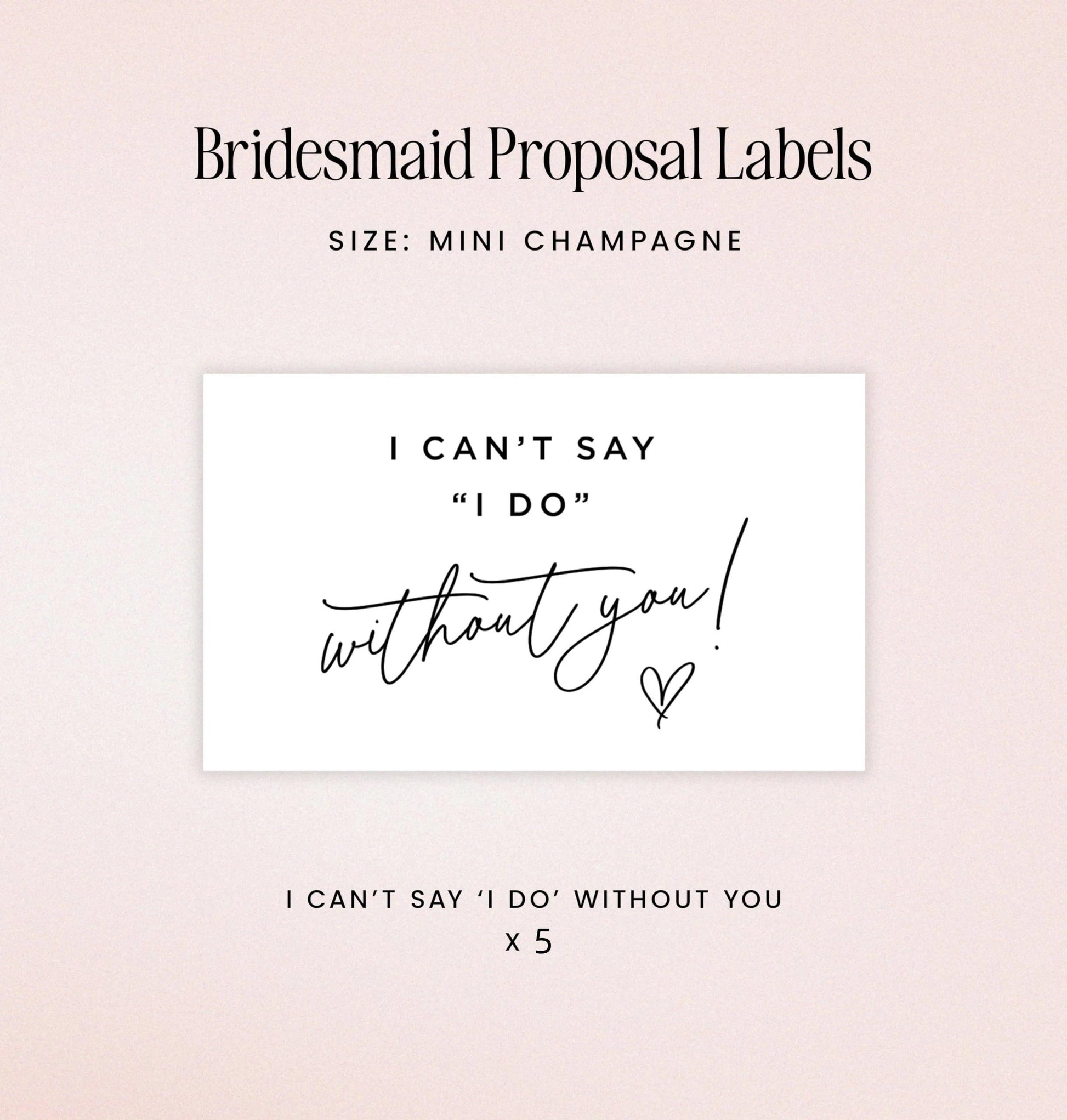 bridesmaid proposal champagne labels - basil boutique