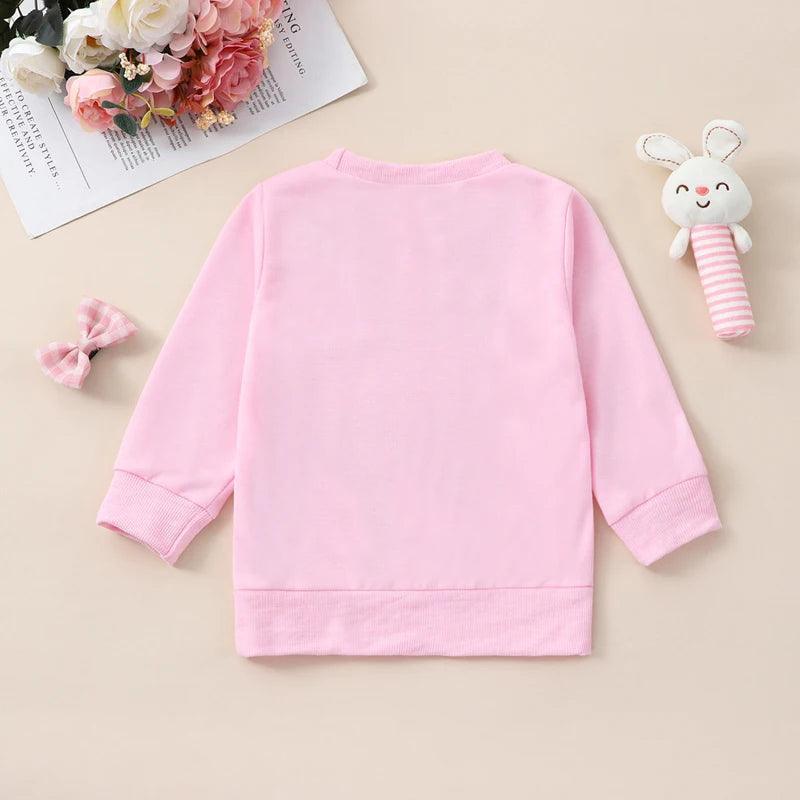 bubble gum bunny kids crew sweatshirt - basil boutique