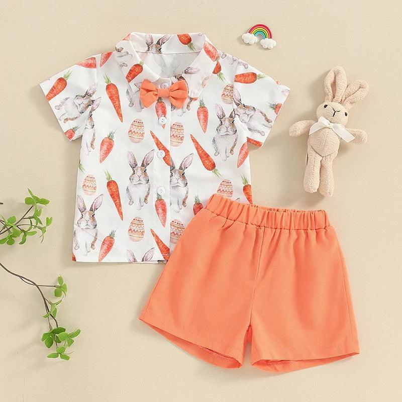 bunny button down kids outfit - basil boutique