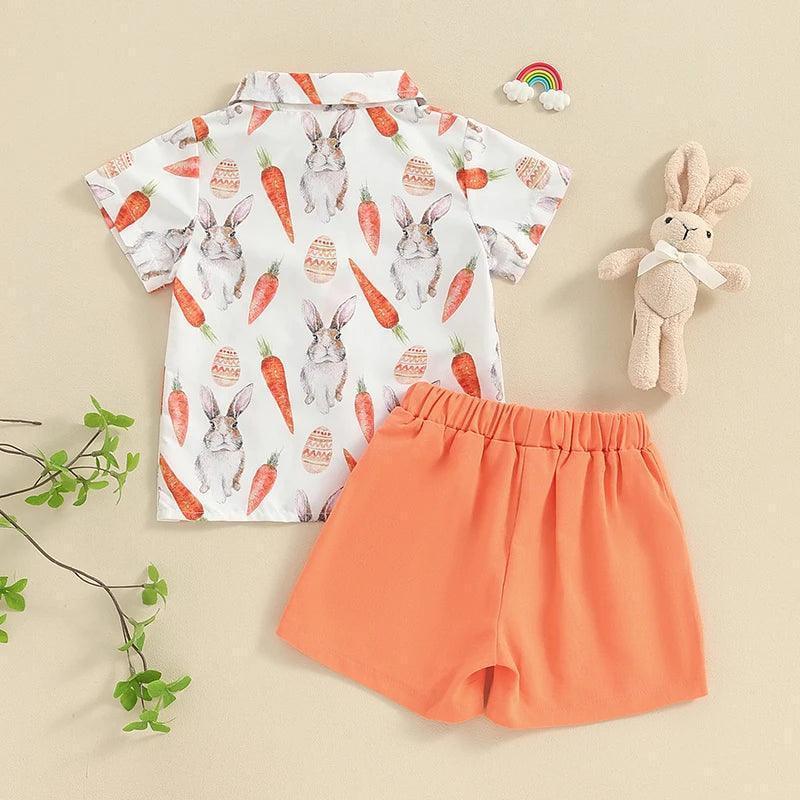 bunny button down kids outfit - basil boutique