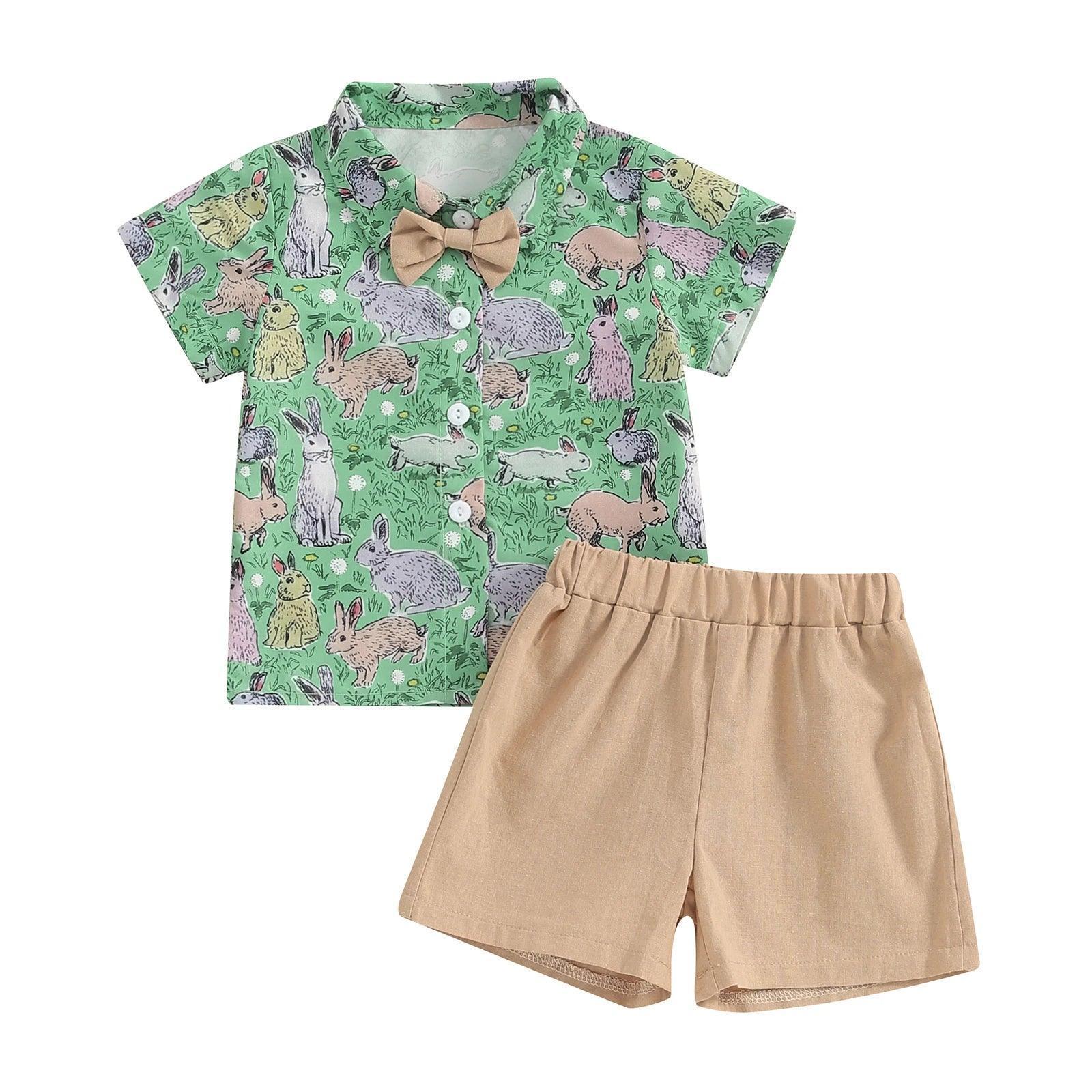 bunny button down kids outfit - basil boutique