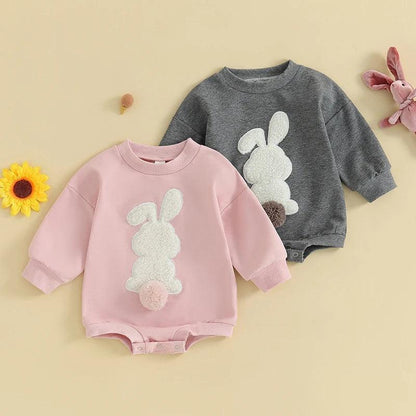 bunny pom onesie - basil boutique