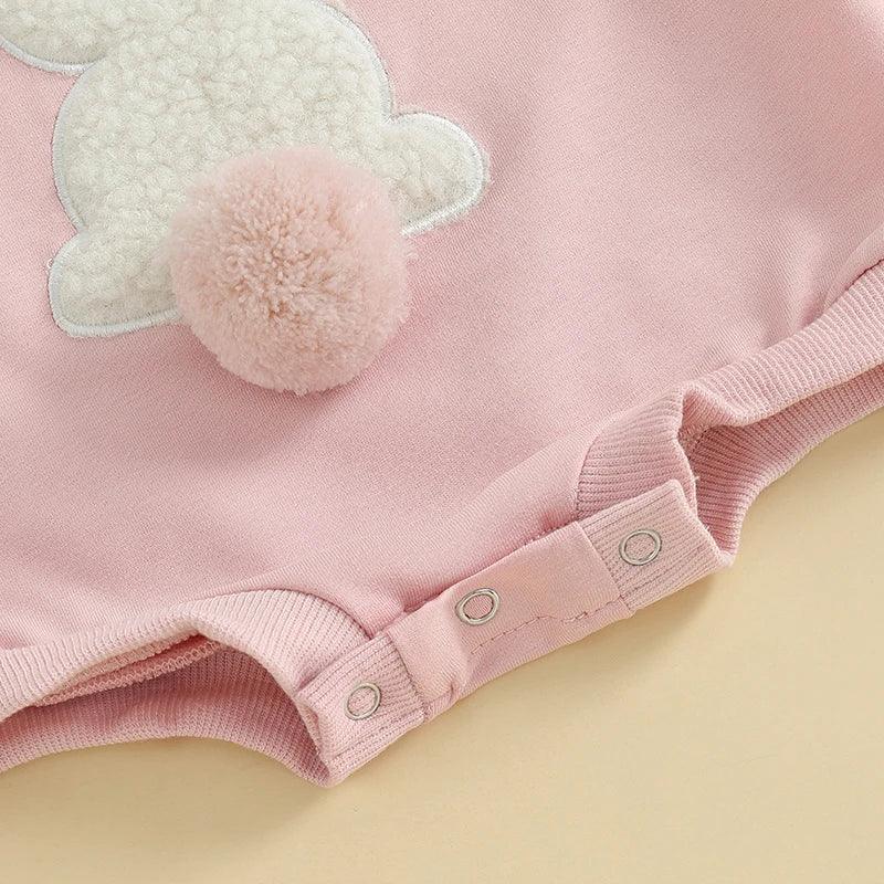 bunny pom onesie - basil boutique