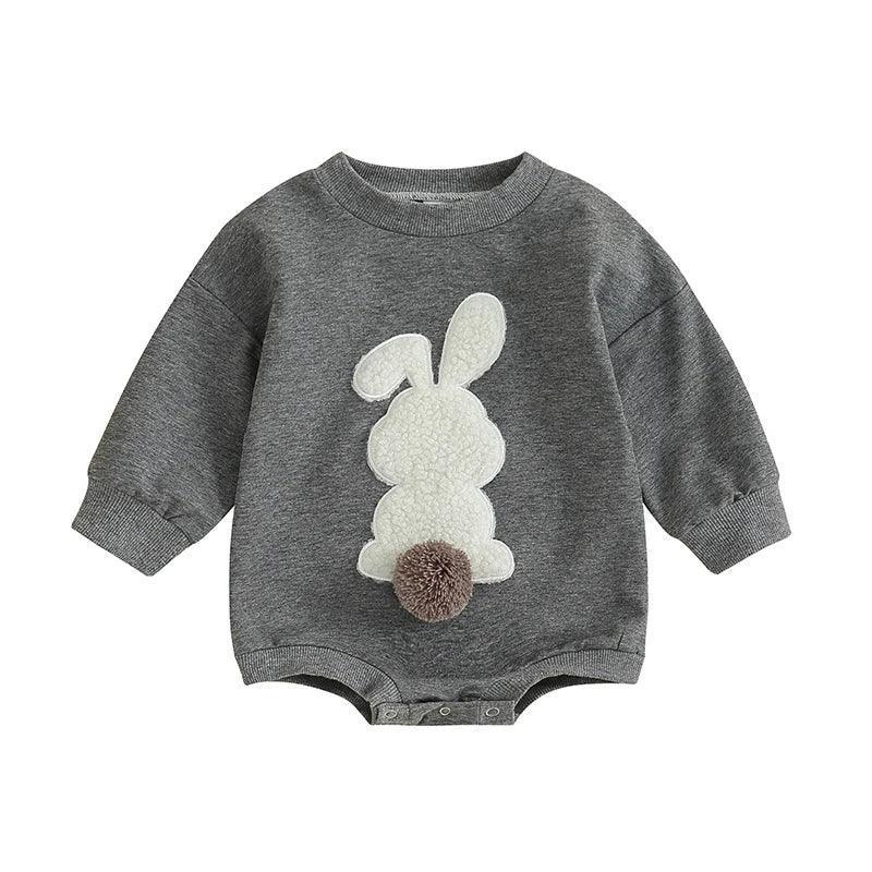 bunny pom onesie - basil boutique