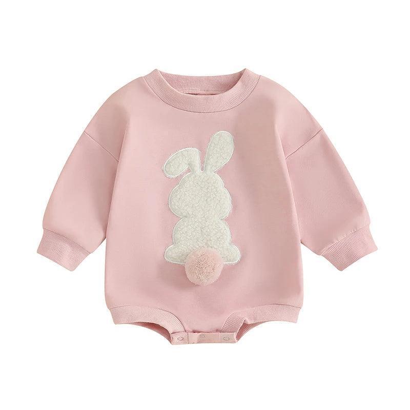 bunny pom onesie - basil boutique