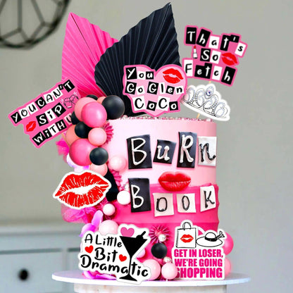 burn book cake decorations - basil boutique