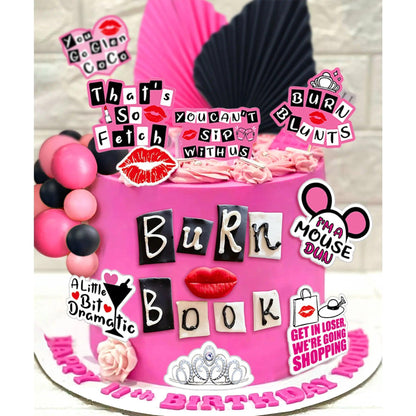 burn book cake decorations - basil boutique