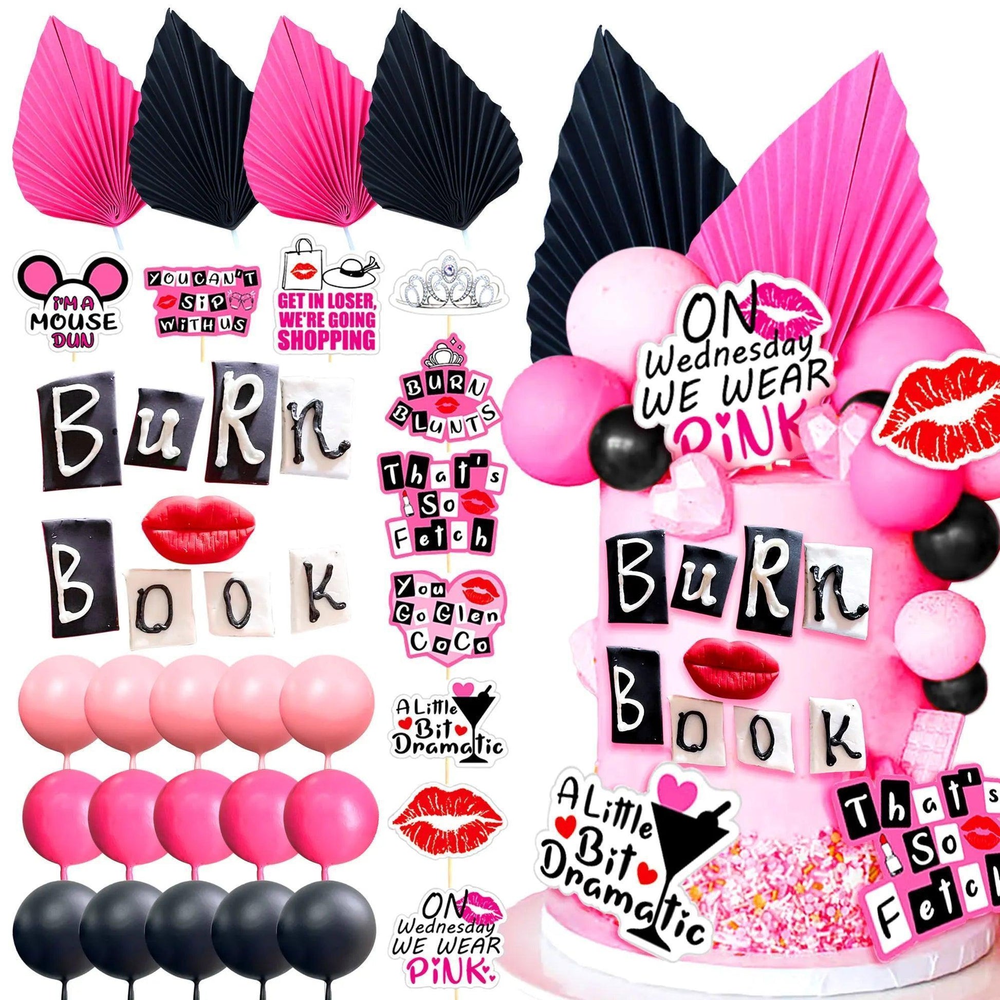 burn book cake decorations - basil boutique