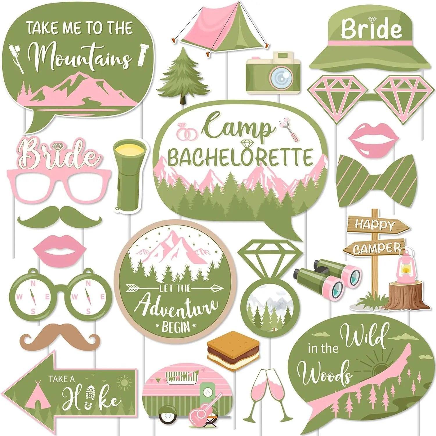 camp bachelorette photo props - basil boutique