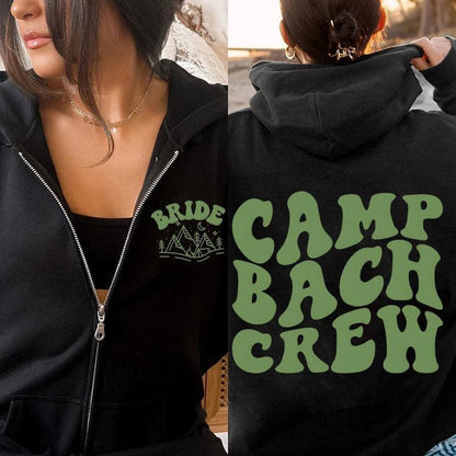 camp bachelorette zipper hoodie - basil boutique