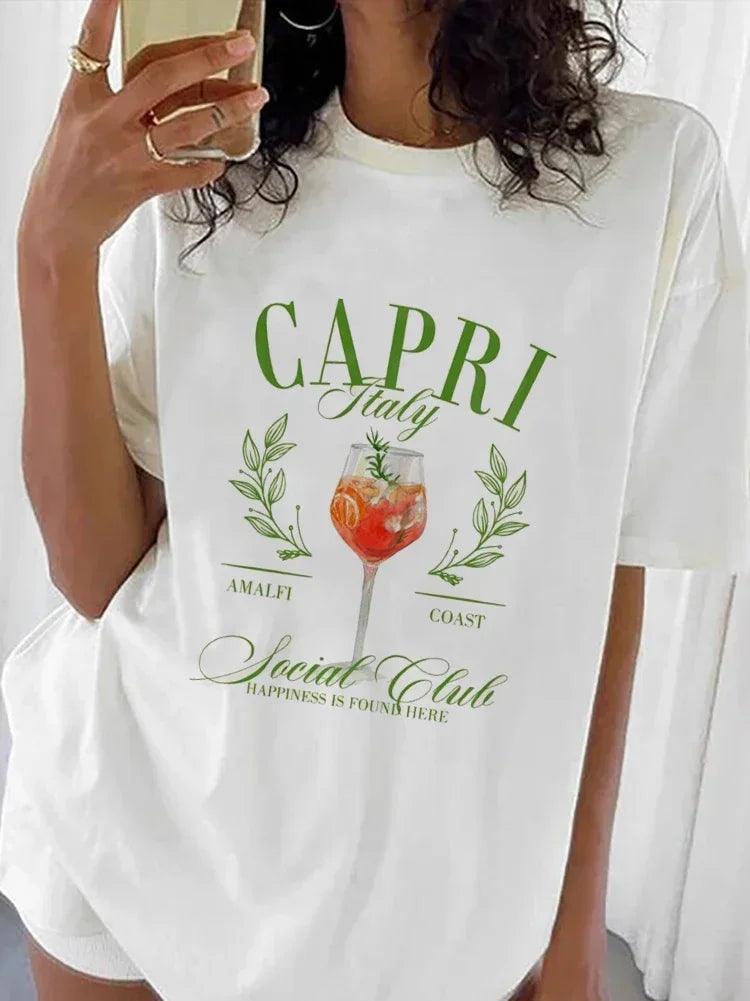 capri spritz social club t-shirt - basil boutique