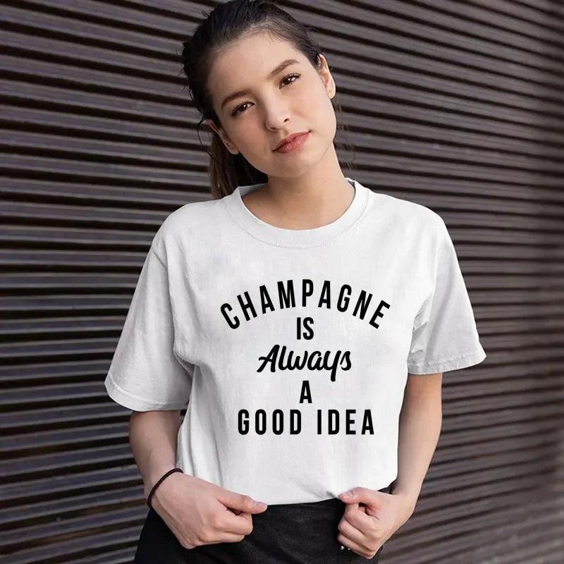 champagne is always a good idea t-shirt - basil boutique