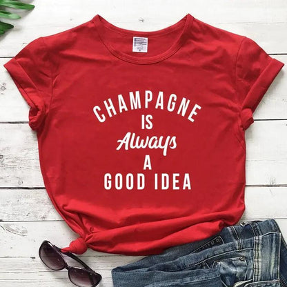 champagne is always a good idea t-shirt - basil boutique