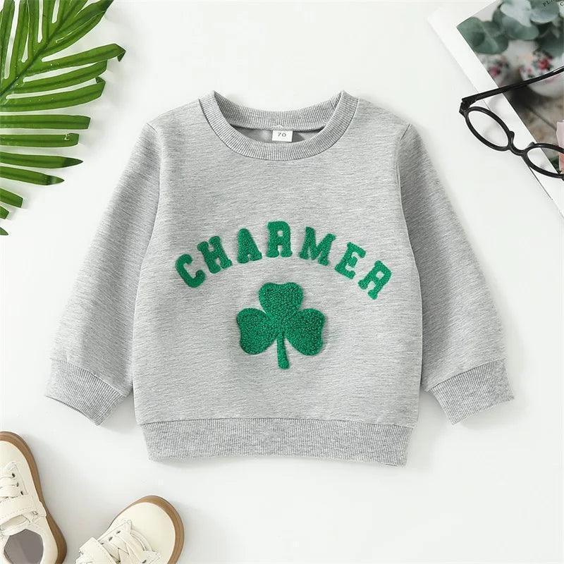 charmer patch kids crew sweatshirt - basil boutique