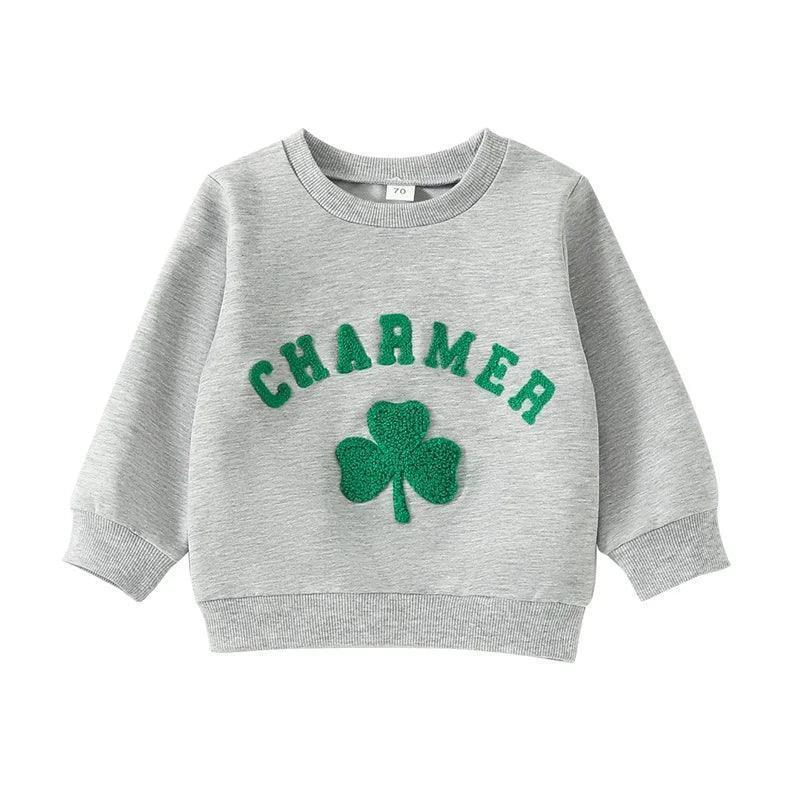 charmer patch kids crew sweatshirt - basil boutique