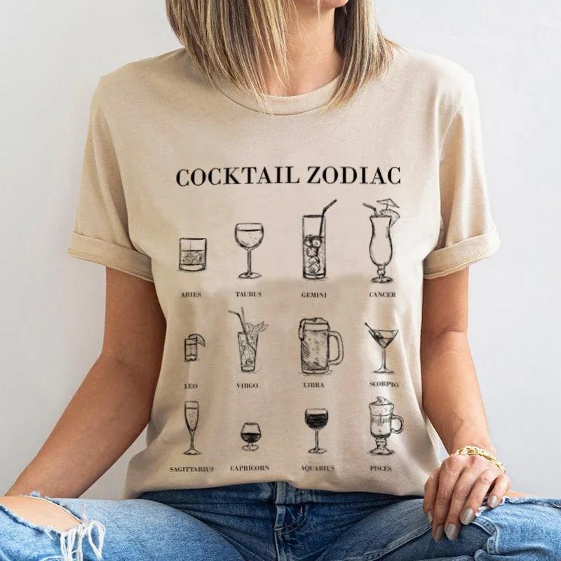 cocktail zodiac t-shirt - basil boutique