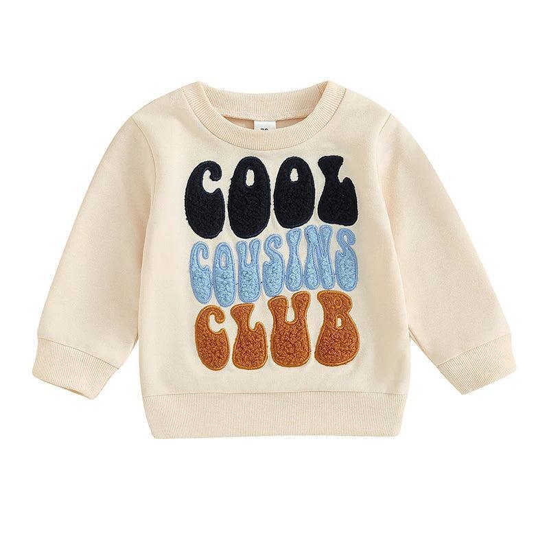 cool cousins club patch crew sweatshirt - basil boutique