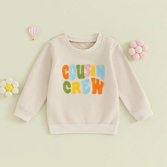 cousin crew patch crew sweatshirt - basil boutique