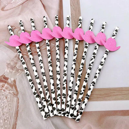 cowgirl hat paper straws - basil boutique