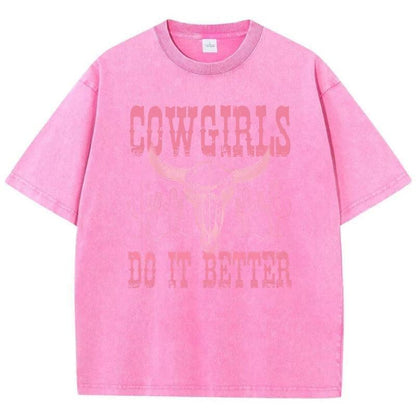 cowgirls do it better distressed t-shirt - basil boutique