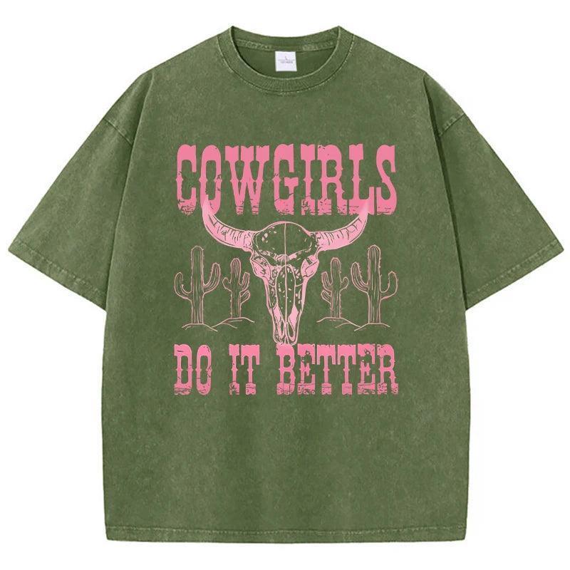 cowgirls do it better distressed t-shirt - basil boutique