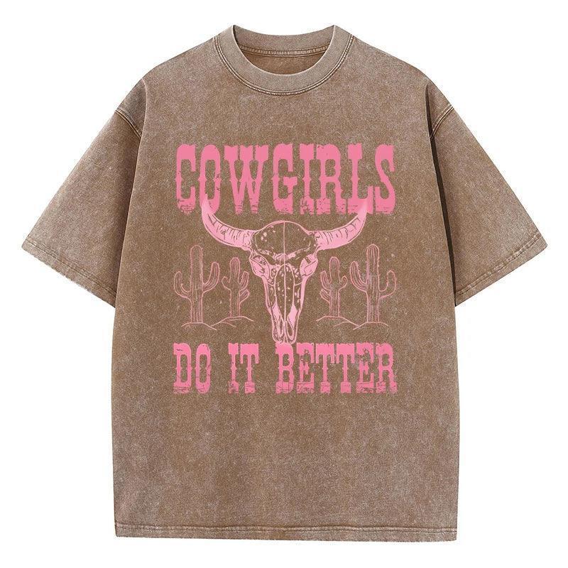 cowgirls do it better distressed t-shirt - basil boutique