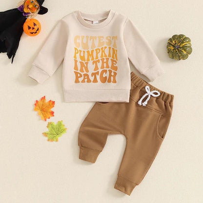 cutest pumpkin in the patch retro kids outfit - basil boutique