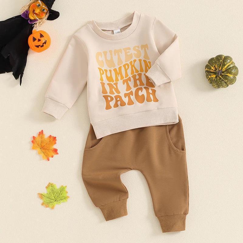 cutest pumpkin in the patch retro kids outfit - basil boutique