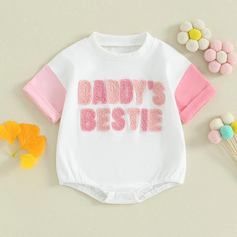 daddy's bestie fuzzy onesie - basil boutique