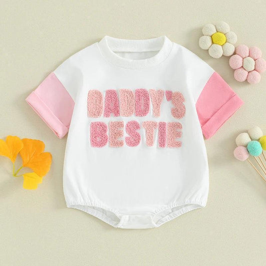 daddy's bestie fuzzy onesie - basil boutique