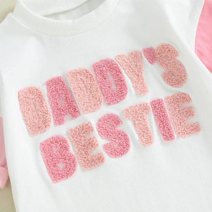 daddy's bestie fuzzy onesie - basil boutique