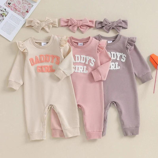 daddy's girl ruffle long sleeve onesie - basil boutique