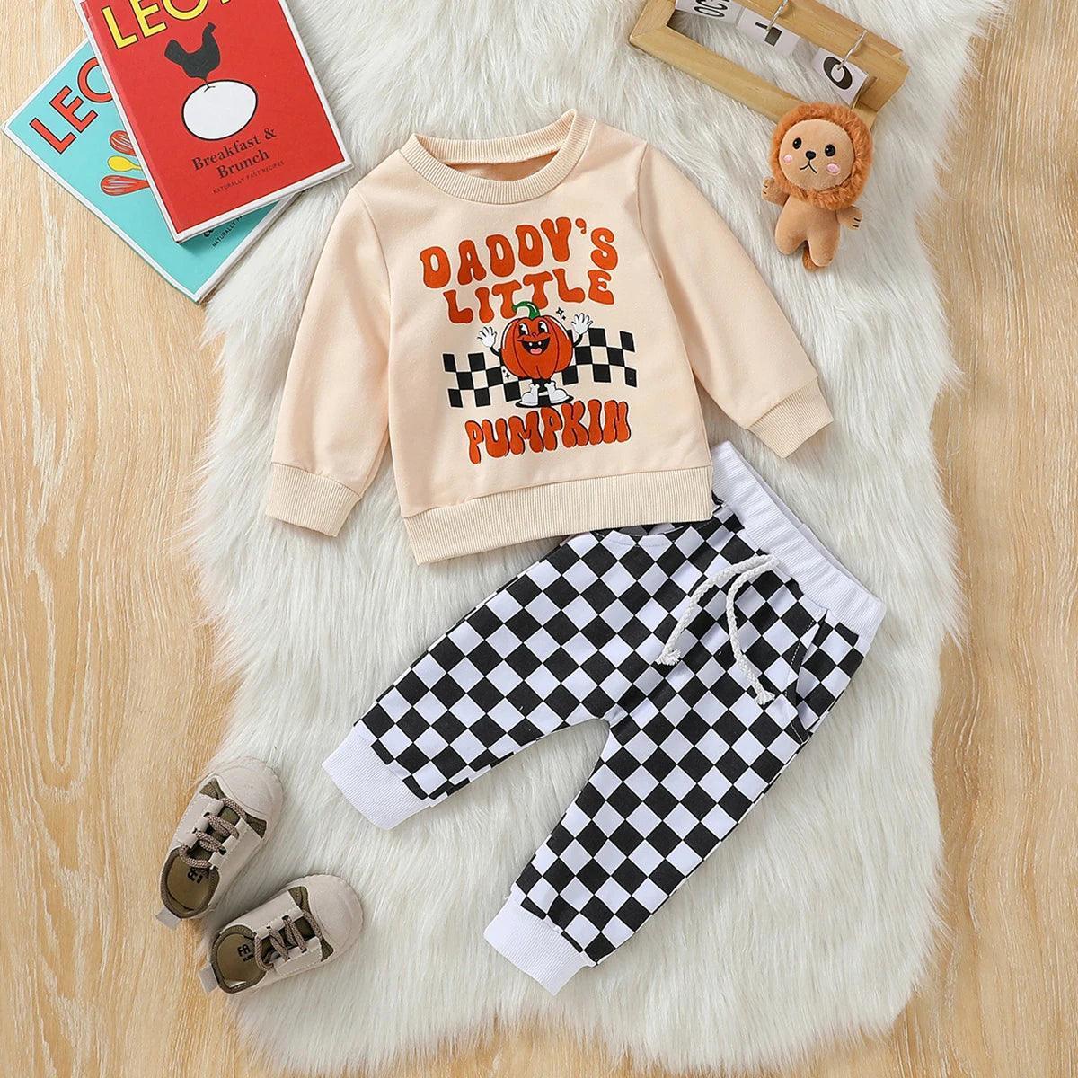 daddy's little pumpkin kids outfit - basil boutique