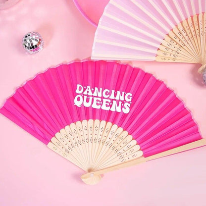 dancing queen + disco bride hand fan - basil boutique