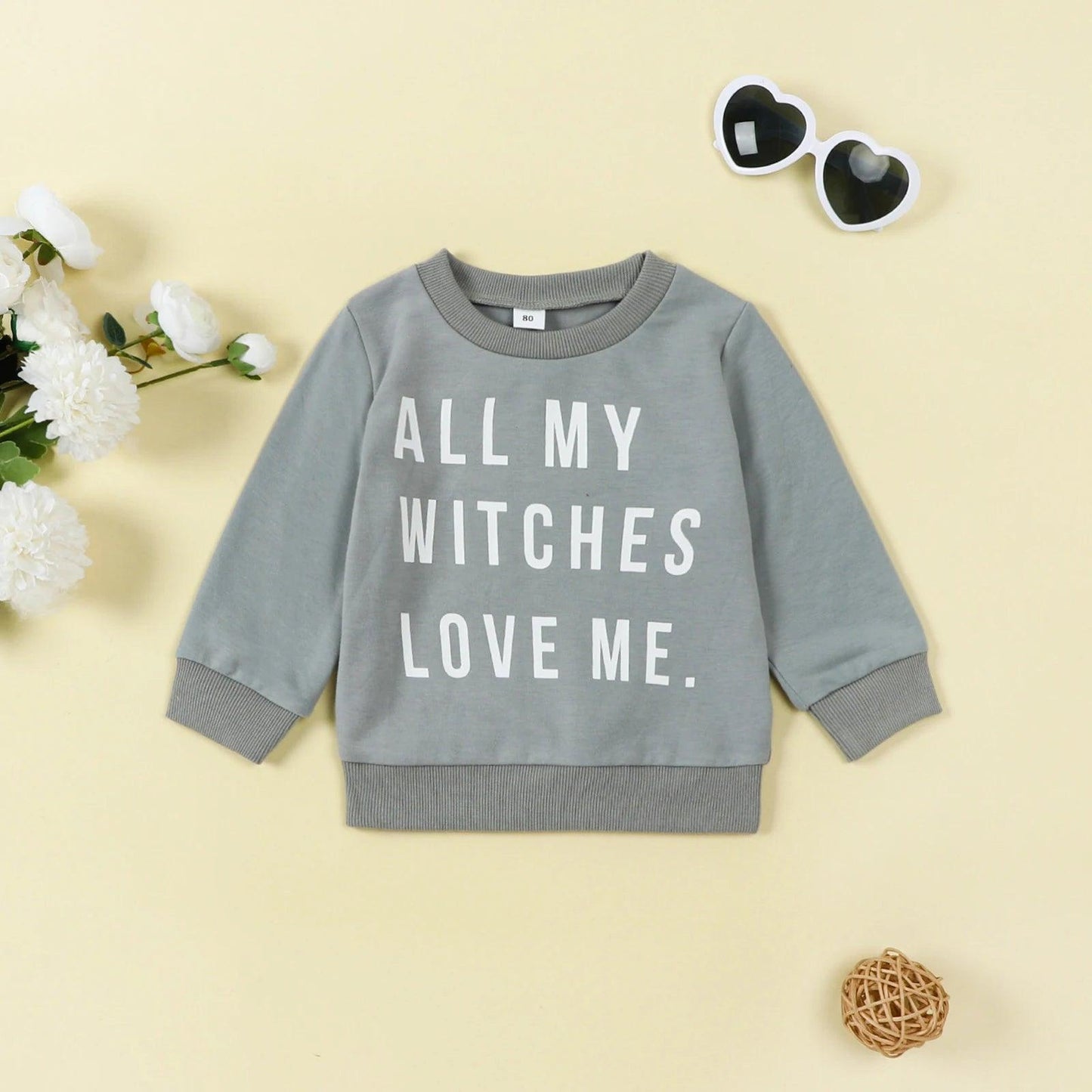 dead men + witches kids crew sweatshirts - basil boutique