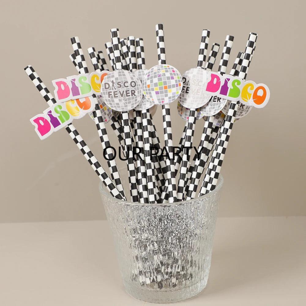 disco ball paper straws - basil boutique