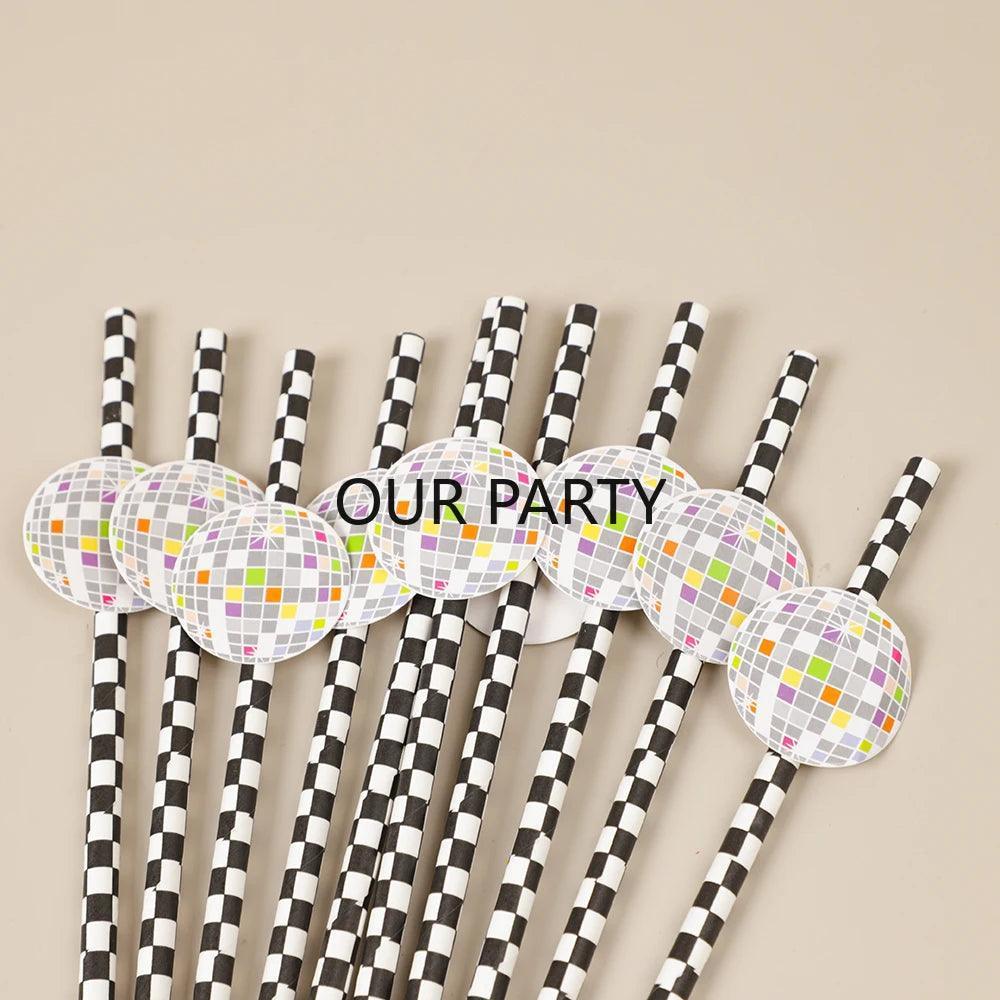 disco ball paper straws - basil boutique