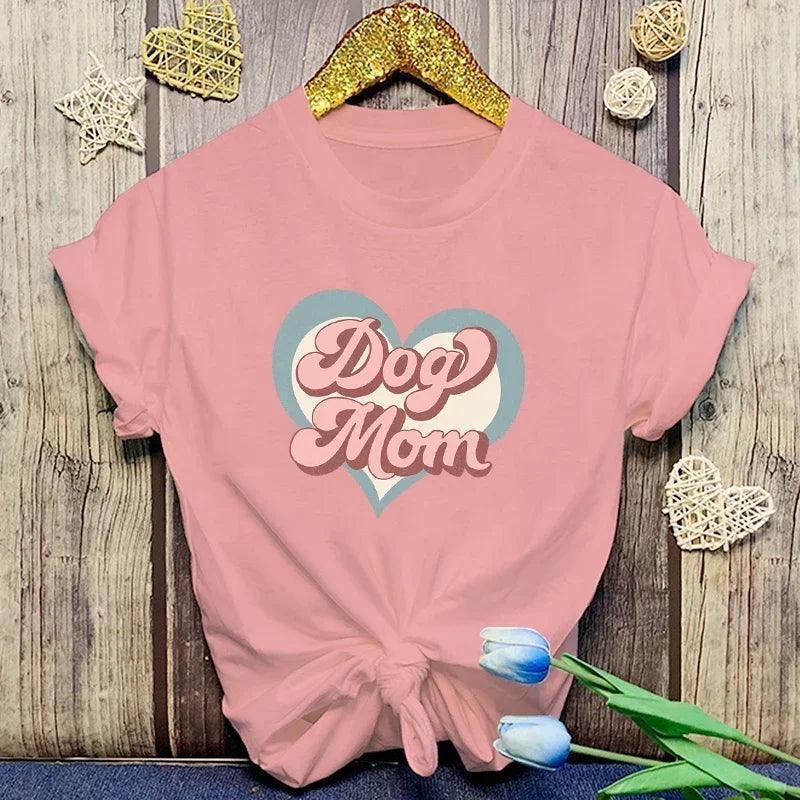 dog mom retro heart t-shirt - basil boutique